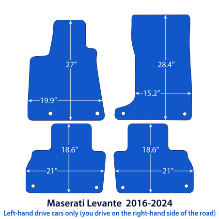 Dywaniki welurowe linia Exclusive do Maserati Levante 2016-2024 - Czarne