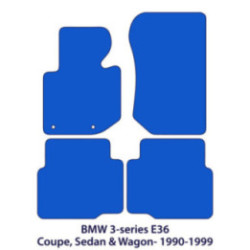 Dywaniki welurowe do BMW Serii 3 - 1990-1999 - Coupe, Sedan, Wagon & Compact E36 - M Przeszycia