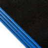 Dywaniki welurowe do BMW i3 - 2013-2022 - Niebieskie Obszycie