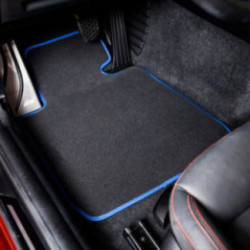 Dywaniki welurowe do BMW i3 - 2013-2022 - Niebieskie Obszycie