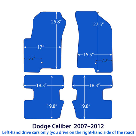 Dywaniki welurowe linia Exclusive do Dodge Caliber  - 2006-2011 - Czarne