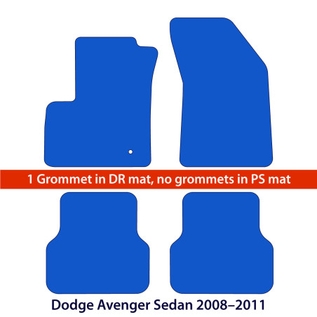 Dywaniki welurowe linia Exclusive do Dodge Avenger Sedan - 2007-2014 - Czarne