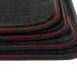 Dywaniki welurowe linia Exclusive do Dodge Challenger - III Gen - Czerwone przeszycia
