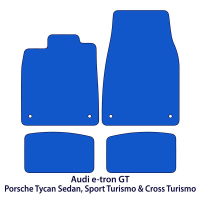 Dywaniki welurowe linia Premium do Audi e-tron GT 2020-2026 & Porsche Taycan 2019-2026  - Czarne
