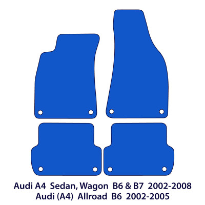 Dywaniki welurowe linia Premium do Audi A4 & S4 - 2000-2008 - Sedan, Avant B6 & B7 - Czarne