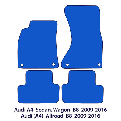 Dywaniki welurowe linia Premium do Audi A4 & S4 - 2007-2016 - B8 - Czarne