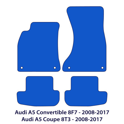 Dywaniki welurowe linia Premium do Audi A5 / S5 / RS5 - 2007-2016 - 8F7, 8T3 - Czarne