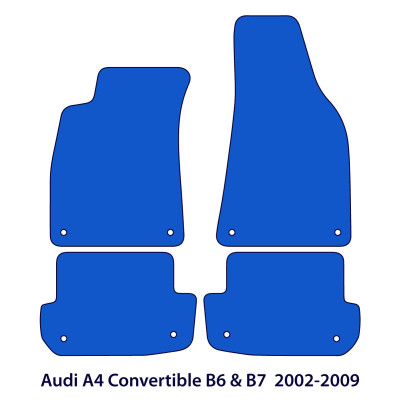 Dywaniki welurowe linia Premium do Audi A4 & S4 Kabriolet 2000-2008 - B6 & B7 - Czarne