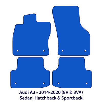 Dywaniki welurowe linia Premium do Audi A3 Kabriolet 2013-2020 - 8V7 - Czarne
