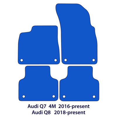 Dywaniki welurowe linia Premium do Audi Q7 & Q8 2015-2026 - 4M - Czarne