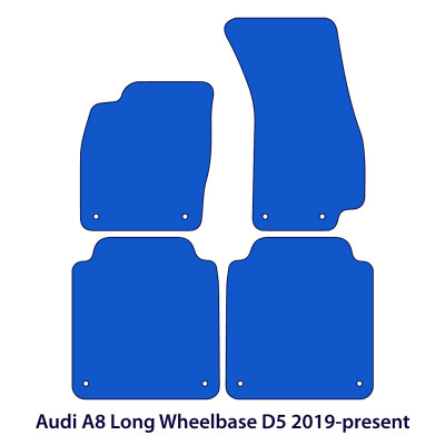 Dywaniki welurowe linia Premium do Audi A8/S8 Długi rozstaw osi 2017-2026 - D5 - Czarne