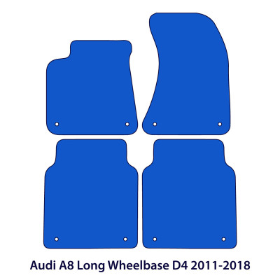 Dywaniki welurowe linia Premium do Audi A8/S8 Długi rozstaw osi 2009-2017 - D4 - Czarne