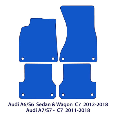Dywaniki welurowe linia Premium do Audi A6/S6 & A7/S7/RS7 - 2010-2018- C7 - Czarne
