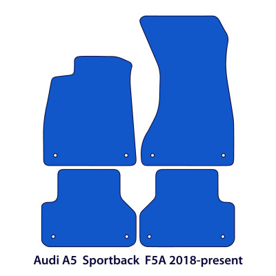 Dywaniki welurowe linia Premium do Audi A5 / S5 / RS5 Sportback 2017-2024 - F5A - Czarne