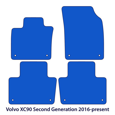 Dywaniki welurowe linia Exclusive do Volvo XC90 2014-2026 - 2 Gen - Czarne