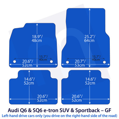 Dywaniki welurowe linia Premium do Audi Q6 & SQ6 e-tron SUV & Sportback 2024-2026 - GF - Czarne