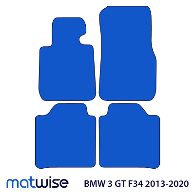 Dywaniki welurowe linia Premium do BMW Serii 3 Gran Turismo 2013-2020 - F34 - Czarne