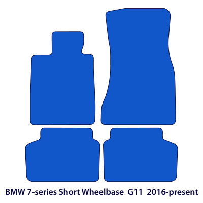 Dywaniki welurowe linia Premium do BMW Serii 7 - 2015-2022 - krótki rozstaw osi G11 - Czarne