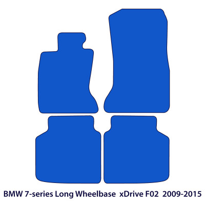 Dywaniki welurowe linia Premium do BMW Serii 7 - 2008-2015 xDrive - Długi rozstaw osi F02 - Czarne