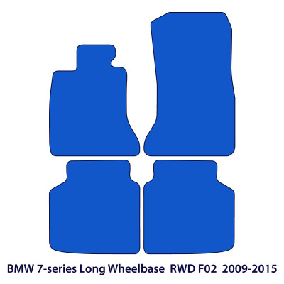 Dywaniki welurowe linia Premium do BMW Serii 7 - 2008-2015 RWD - Długi rozstaw osi F02 - Czarne