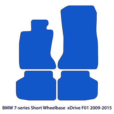 Dywaniki welurowe linia Premium do BMW Serii 7 - 2008-2015 xDrive - krótki rozstaw osi F01 - Czarne