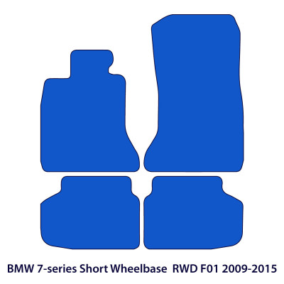 Dywaniki welurowe linia Premium do BMW Serii 7 - 2008-2015 RWD - krótki rozstaw osi - F01 - Czarne