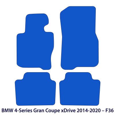 Dywaniki welurowe linia Premium do BMW Serii 4 Gran Coupe xDrive 2014-2021 - F36 - Czarne