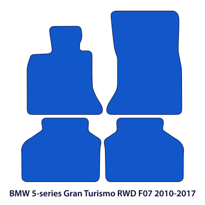 Dywaniki welurowe linia Premium do BMW Serii 5 Gran Turismo RWD 2009-2017 - F07 - Czarne