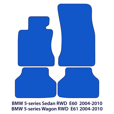 Dywaniki welurowe linia Premium do BMW Serii 5 RWD 2003-2010 - E60, E61 - Czarne
