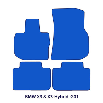 Dywaniki welurowe linia Premium do BMW X3 & X3-Hybrid 2017-2024 - G01, F97- Czarne
