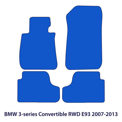 Dywaniki welurowe linia Premium do BMW Serii 3 Cabrio RWD 2006-2013 - E93 - Czarne