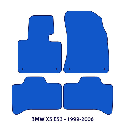 Dywaniki welurowe linia Premium do BMW X5 - 1999-2006 - E53 - Czarne