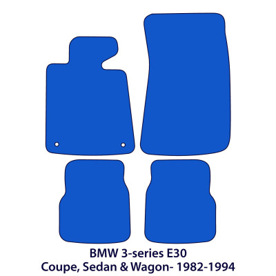 Dywaniki welurowe linia Premium do BMW Serii 3 - 1982-1994 - Coupe & Sedan E30 - Czarne