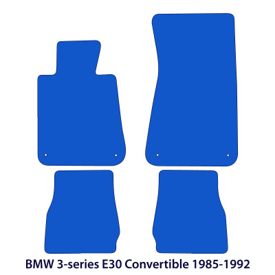 Dywaniki welurowe linia Premium do BMW Serii 3 Cabrio 1982-1994 - E30 - Czarne