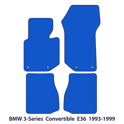 Dywaniki welurowe linia Premium do BMW Serii 3 Cabrio 1993-1999 - E36 - Czarne