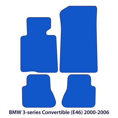 Dywaniki welurowe linia Premium do BMW Serii 3 Cabrio 2000-2007 - E46 - Czarne