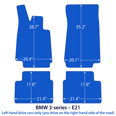 Dywaniki welurowe linia Premium do BMW Serii 3 - 1975-1984 - E21 - Czarne