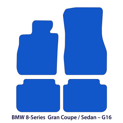 Dywaniki welurowe linia Premium do BMW Serii 8 Gran Coupé 2019-2026 - Sedan G16, F93 - Czarne