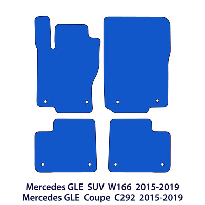 Dywaniki welurowe linia Premium do Mercedes GLE 2015-2019 SUV & Coupe W166 & C292 - Czarne