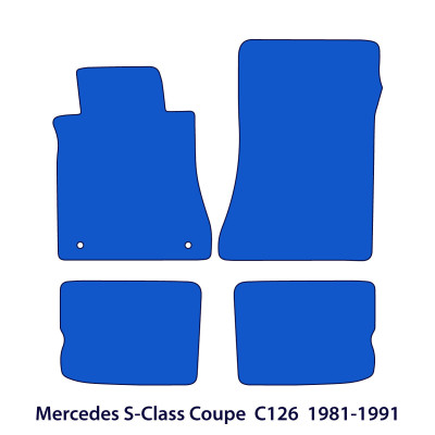 Dywaniki welurowe linia Premium do Mercedes S-Class Coupé 1981-1991 - C126 - Czarne