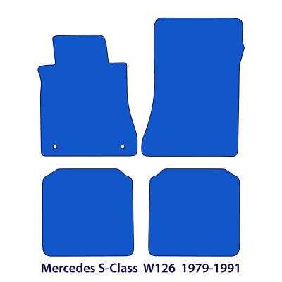 Dywaniki welurowe linia Premium do Mercedes S-Class 1979-1991 - W126 - Czarne