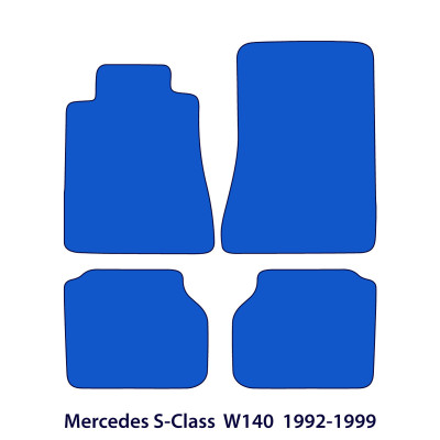 Dywaniki welurowe linia Premium do Mercedes S-Class Krótki rozstaw osi 1991-1998 - W140 - Czarne