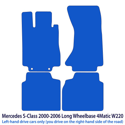 Dywaniki welurowe linia Premium do Mercedes S-Class Długi rozstaw osi 4Matic - 1998-2005 - W220 - Czarne