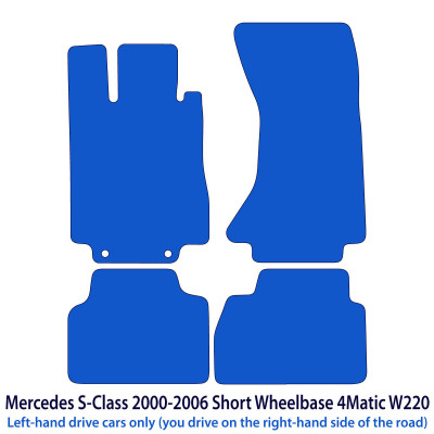 Dywaniki welurowe linia Premium do Mercedes S-Class Krótki rozstaw osi 4Matic - 1998-2005 - W220 - Czarne