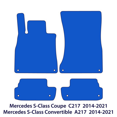 Dywaniki welurowe linia Premium do Mercedes S-Class Coupe & Kabriolet 2014-2021 - C217 & A217 - Czarne
