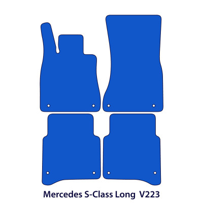 Dywaniki welurowe linia Premium do Mercedes S-Class Długi rozstaw osi 2020-2026 - V223 - Czarne
