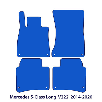 Dywaniki welurowe linia Premium do Mercedes S-Class wersja Long/Długa 2013-2020 - V222 - Czarne
