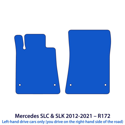 Dywaniki welurowe linia Premium do Mercedes SLK & SLC - 2011-2020 - R172 - Czarne