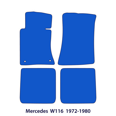 Dywaniki welurowe linia Premium do Mercedes S-Class W116 - 1972-1980 - Czarne