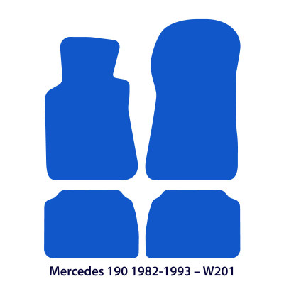 Dywaniki welurowe linia Premium do Mercedes 190 - 1982-1993 - W201 - Czarne
